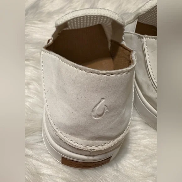 OluKai Pehuea Women’s Breathable White Mesh Slip-On Sneakers - Picture 7 of 13